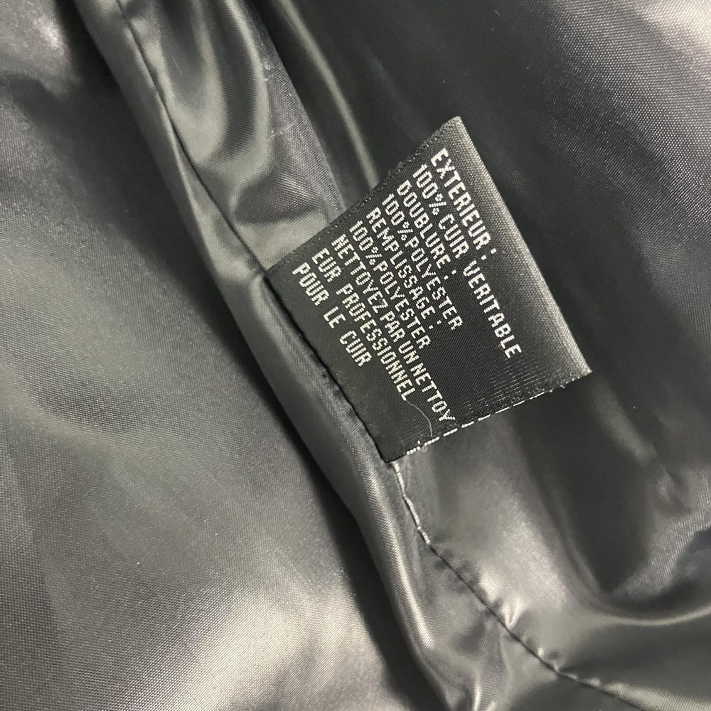 Christian Audigier Jacket Mens Medium Blue Leather Puffer Metallic Y2k - Picture 7 of 12